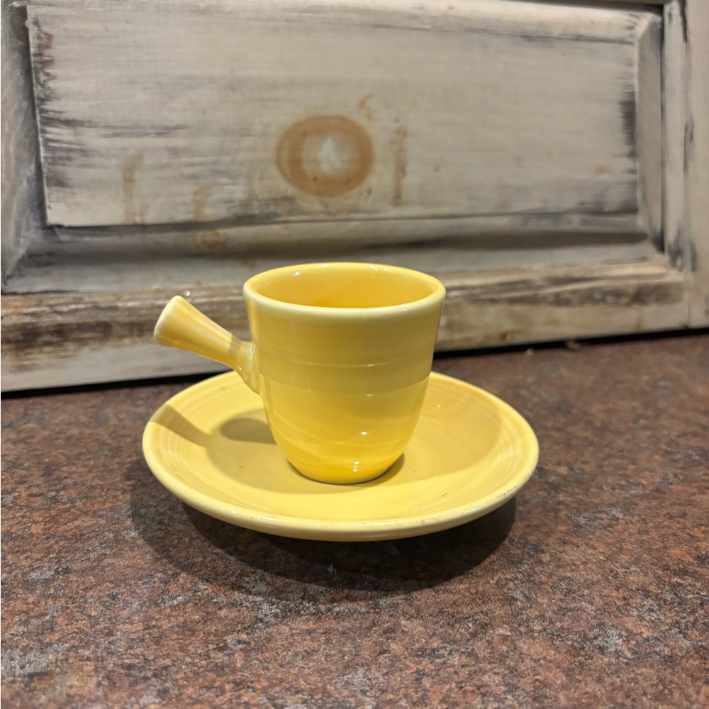 Yellow fiesta demitasse Cup and Saucer